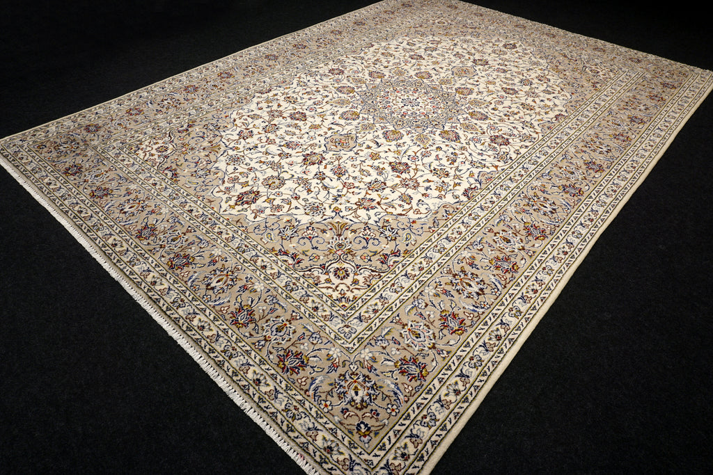 Keschan 350 x 249 cm Beige Perserteppich Handgeknüpft
