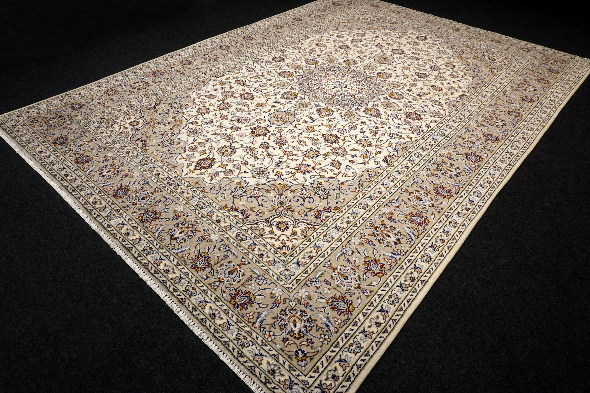 Keschan 350 x 249 cm Beige Perserteppich Handgeknüpft