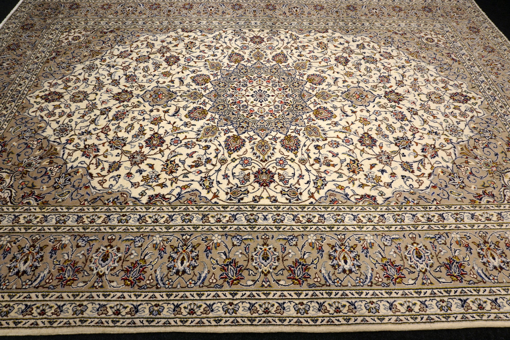 Keschan 350 x 249 cm Beige Perserteppich Handgeknüpft