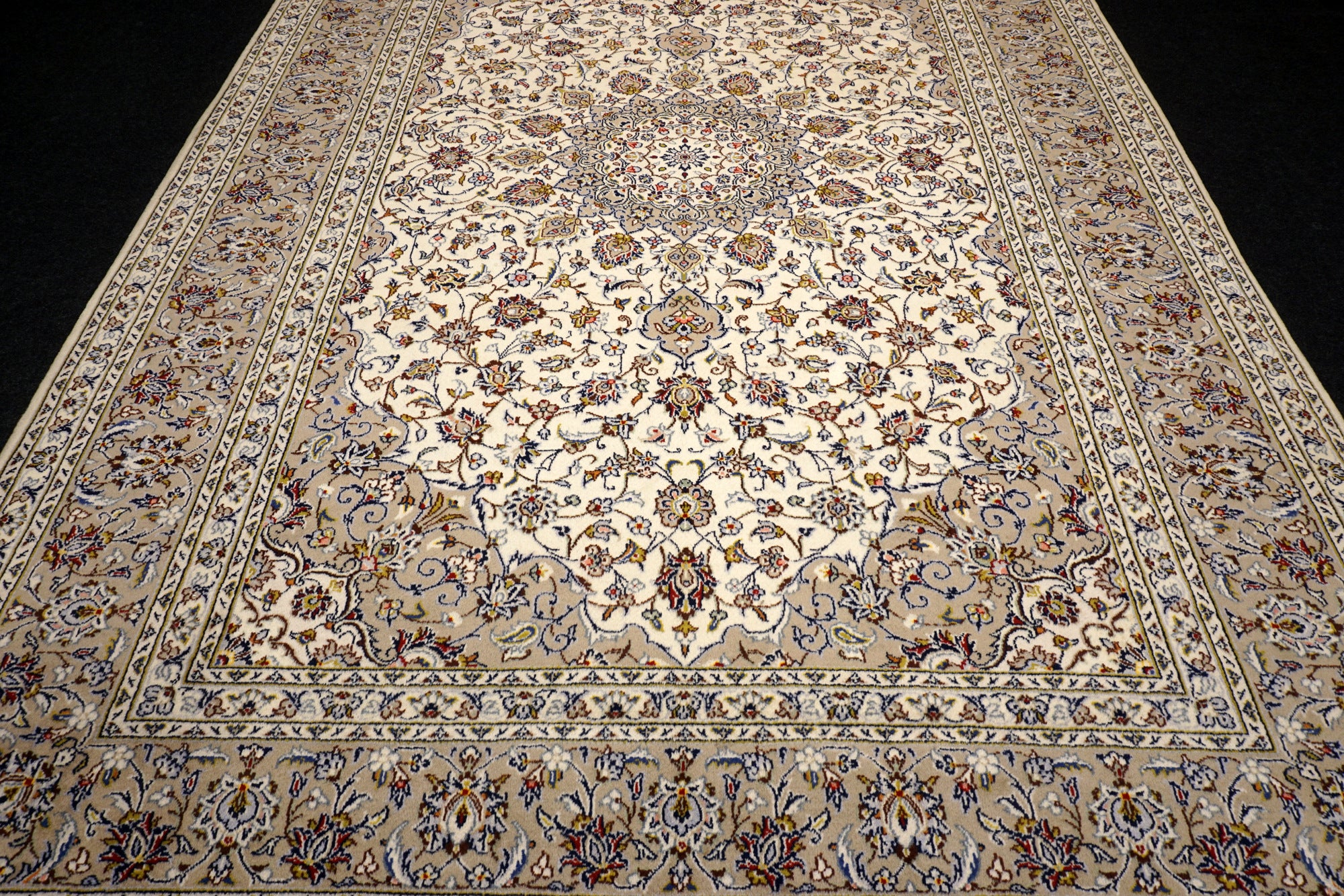 Keschan 350 x 249 cm Beige Perserteppich Handgeknüpft