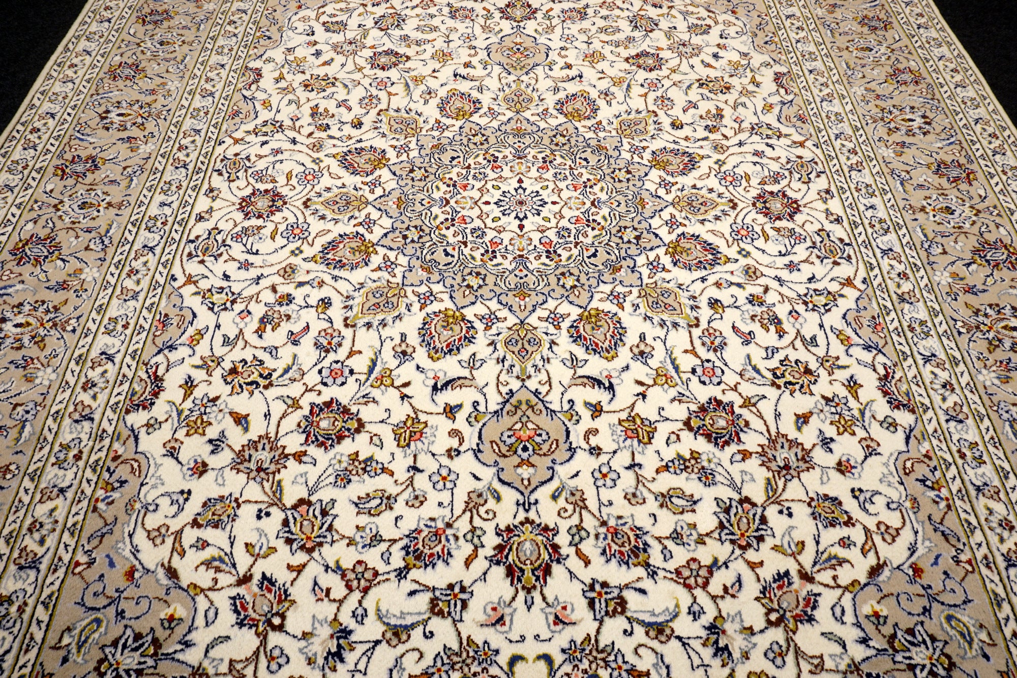 Keschan 350 x 249 cm Beige Perserteppich Handgeknüpft