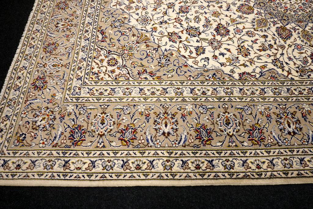 Keschan 350 x 249 cm Beige Perserteppich Handgeknüpft
