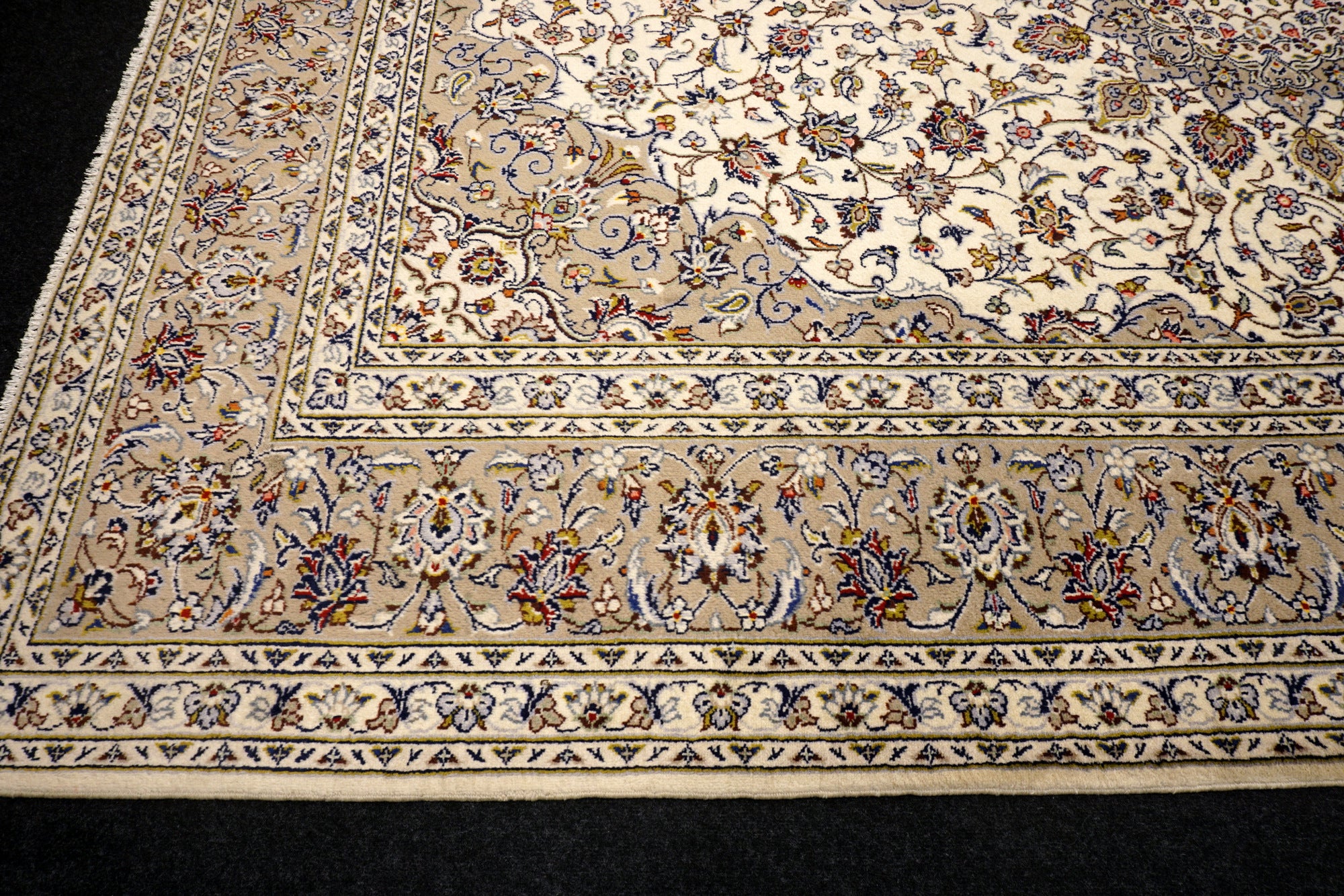 Keschan 350 x 249 cm Beige Perserteppich Handgeknüpft