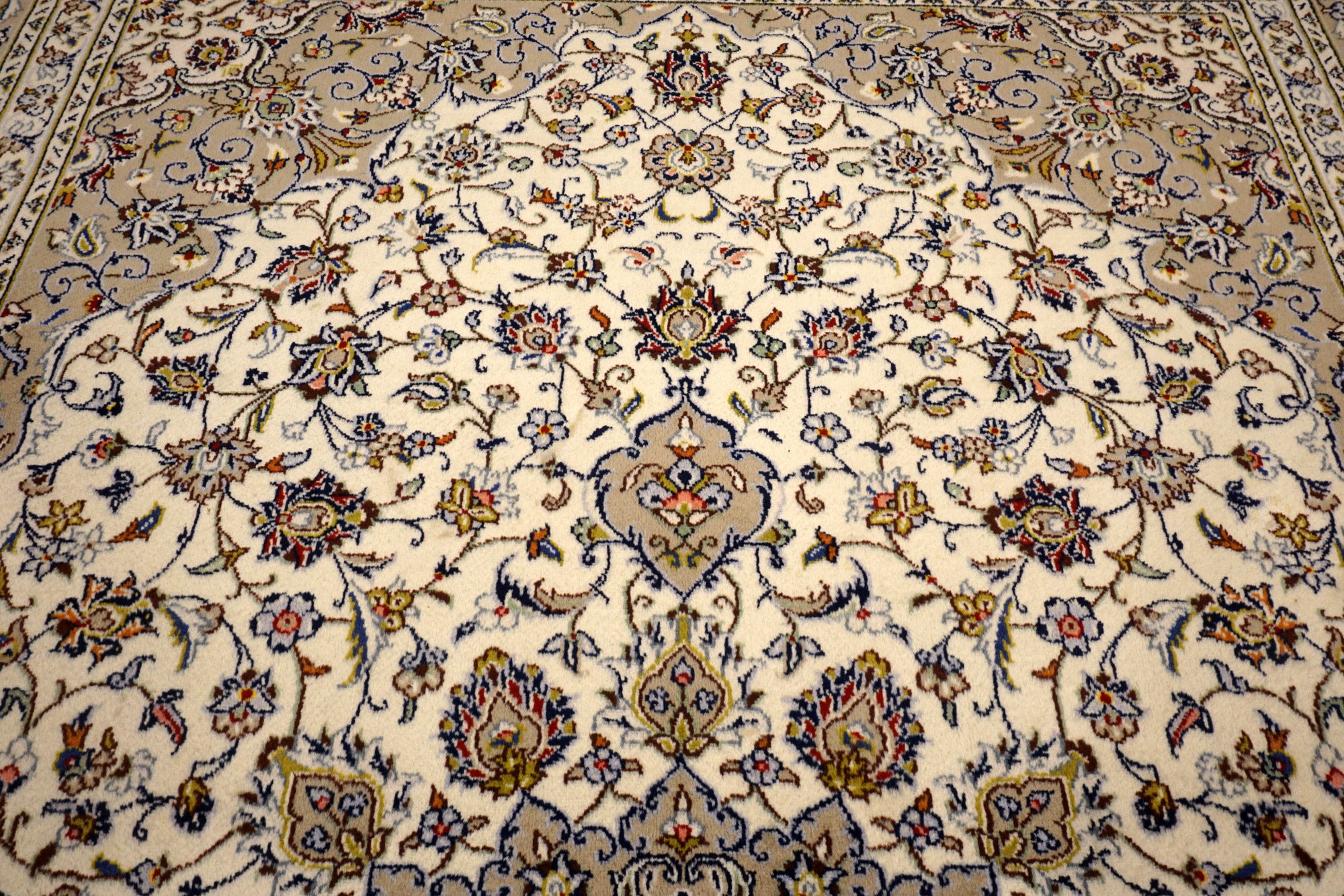 Keschan 350 x 249 cm Beige Perserteppich Handgeknüpft