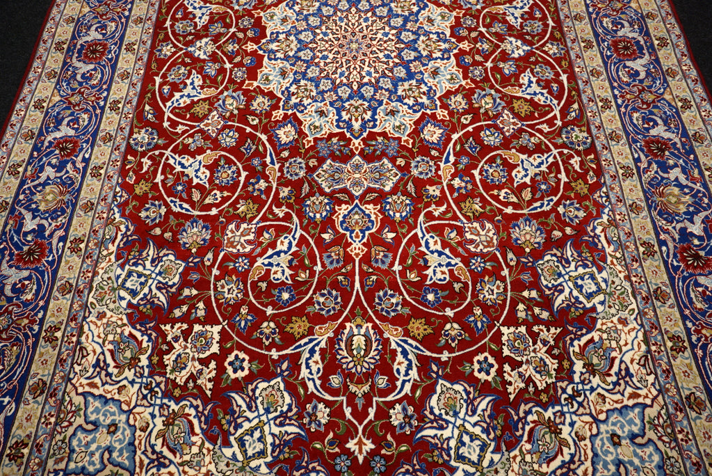 Isfahan Teppich 312 x 212 cm Rot Handgeknüpft