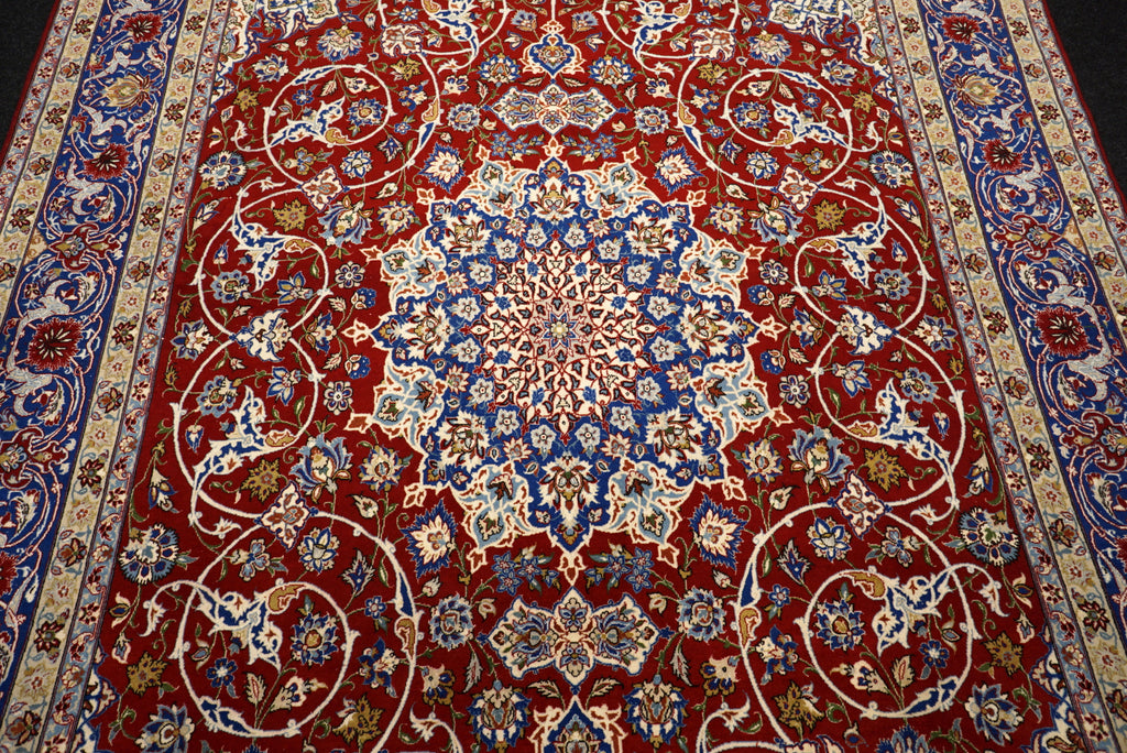 Isfahan Teppich 312 x 212 cm Rot Handgeknüpft