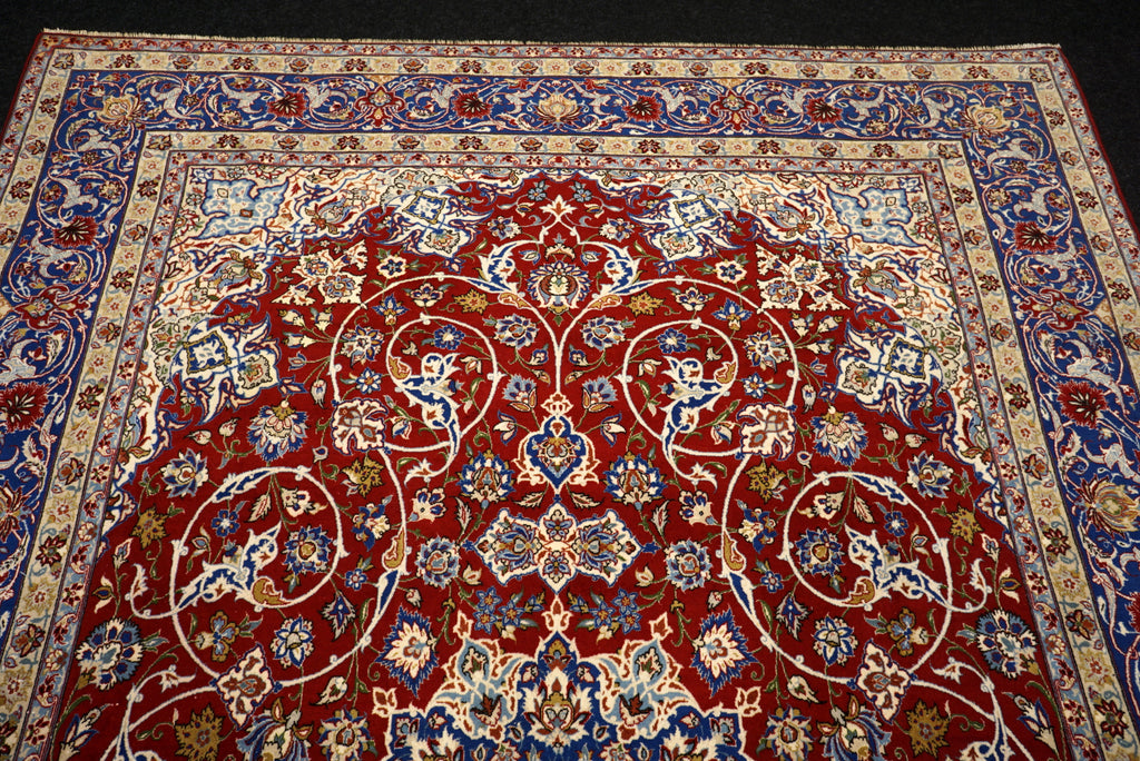 Isfahan Teppich 312 x 212 cm Rot Handgeknüpft