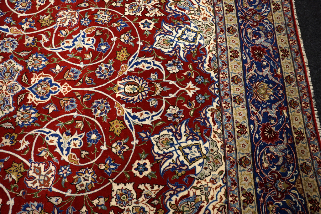 Isfahan Teppich 312 x 212 cm Rot Handgeknüpft
