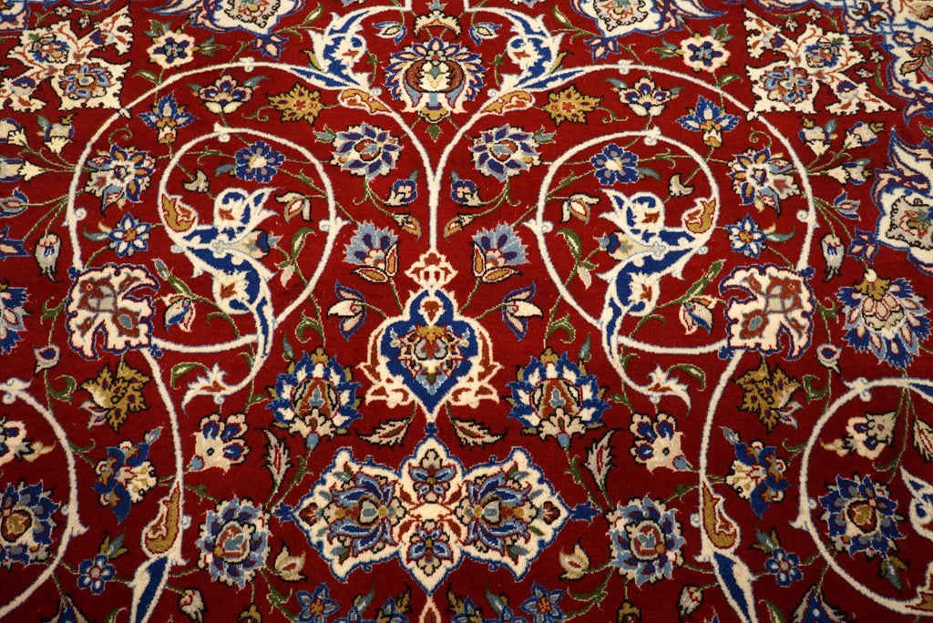 Isfahan Teppich 312 x 212 cm Rot Handgeknüpft