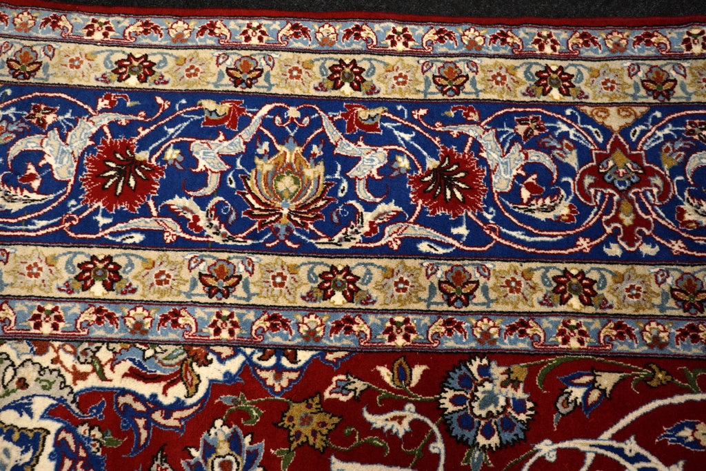 Isfahan Teppich 312 x 212 cm Rot Handgeknüpft