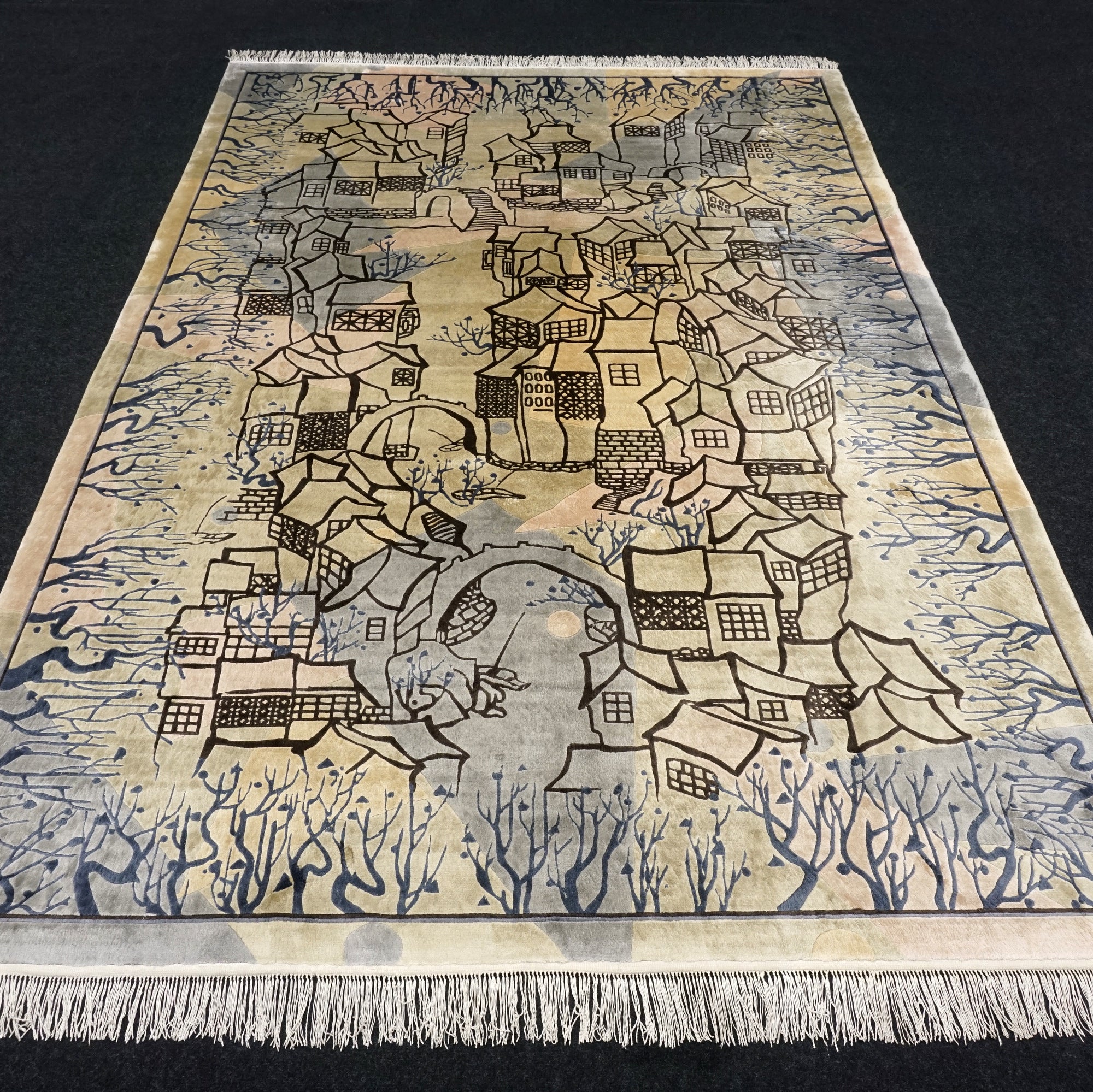 China Seidenteppich 274 x 183 cm Designer Orient Teppich