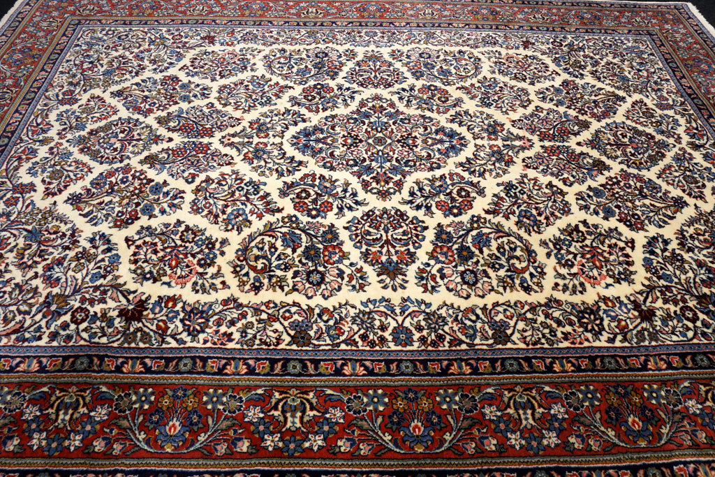 Sarough 345 x 240 cm Beige Perserteppich