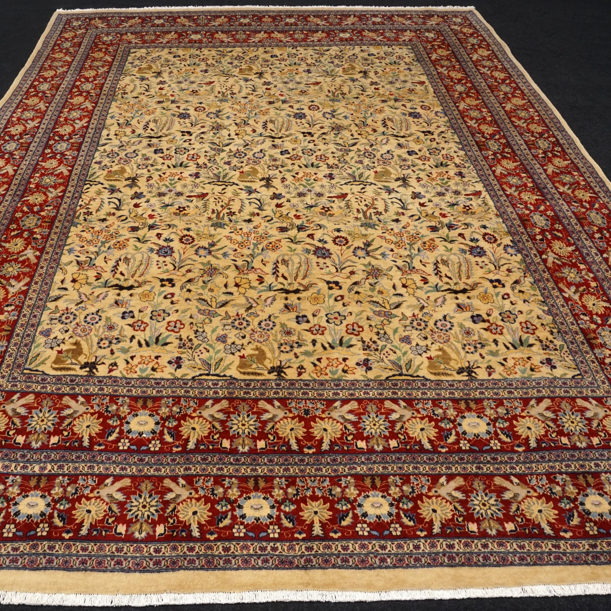 Kaschmir Orientteppich im Ghom-Stil