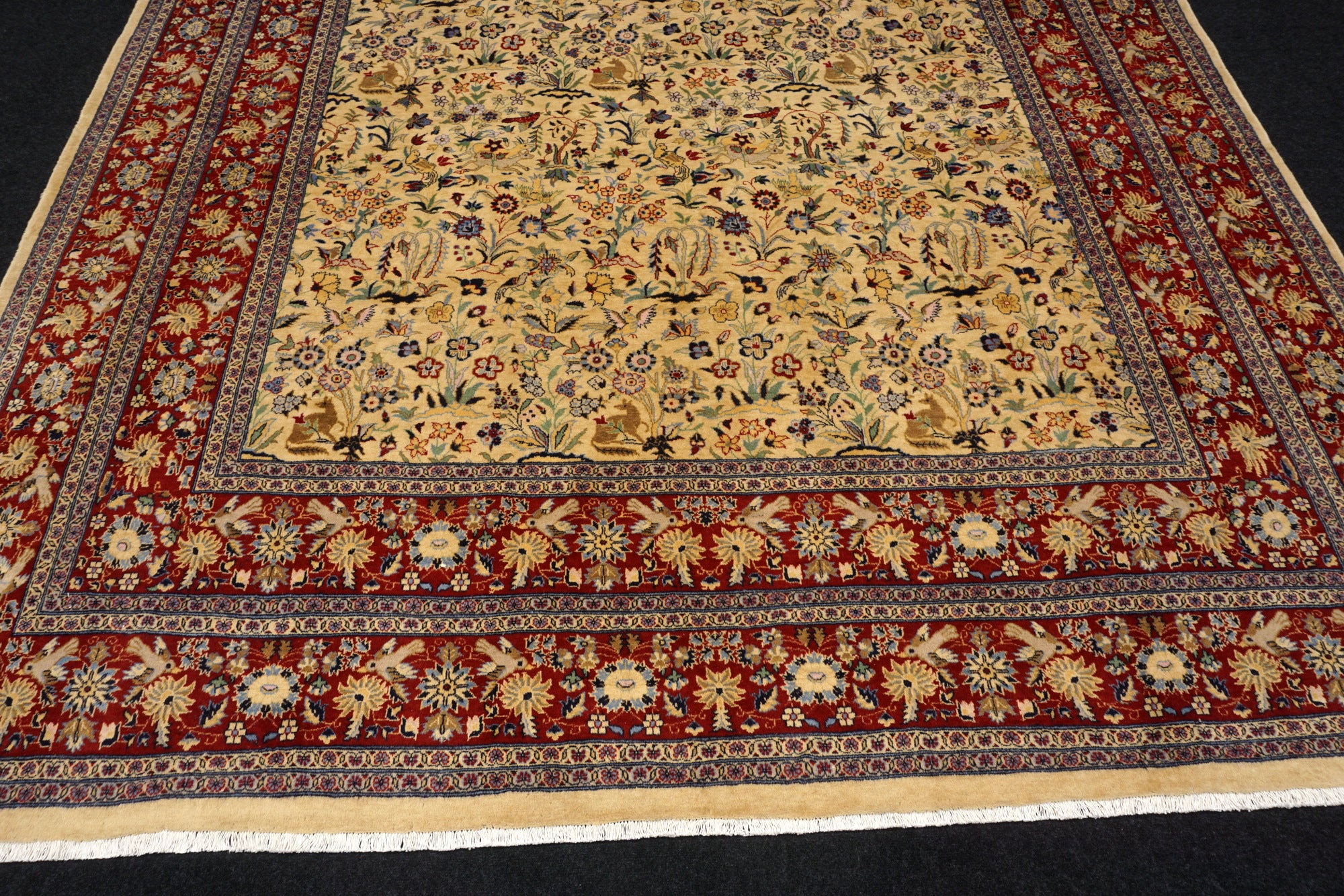 Kaschmir Orientteppich im Ghom-Stil