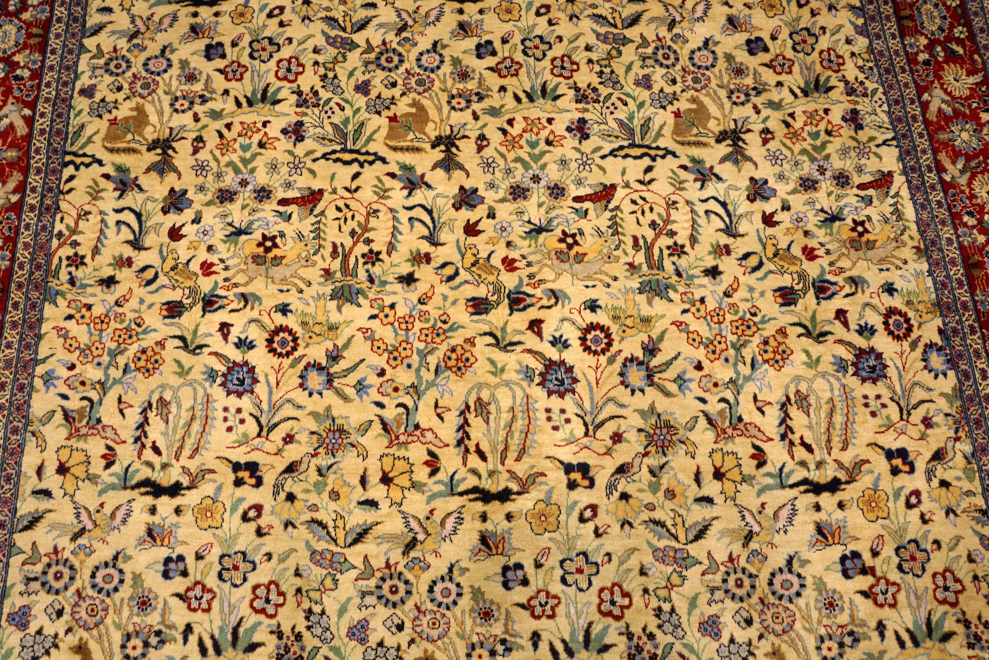 Kaschmir Orientteppich im Ghom-Stil