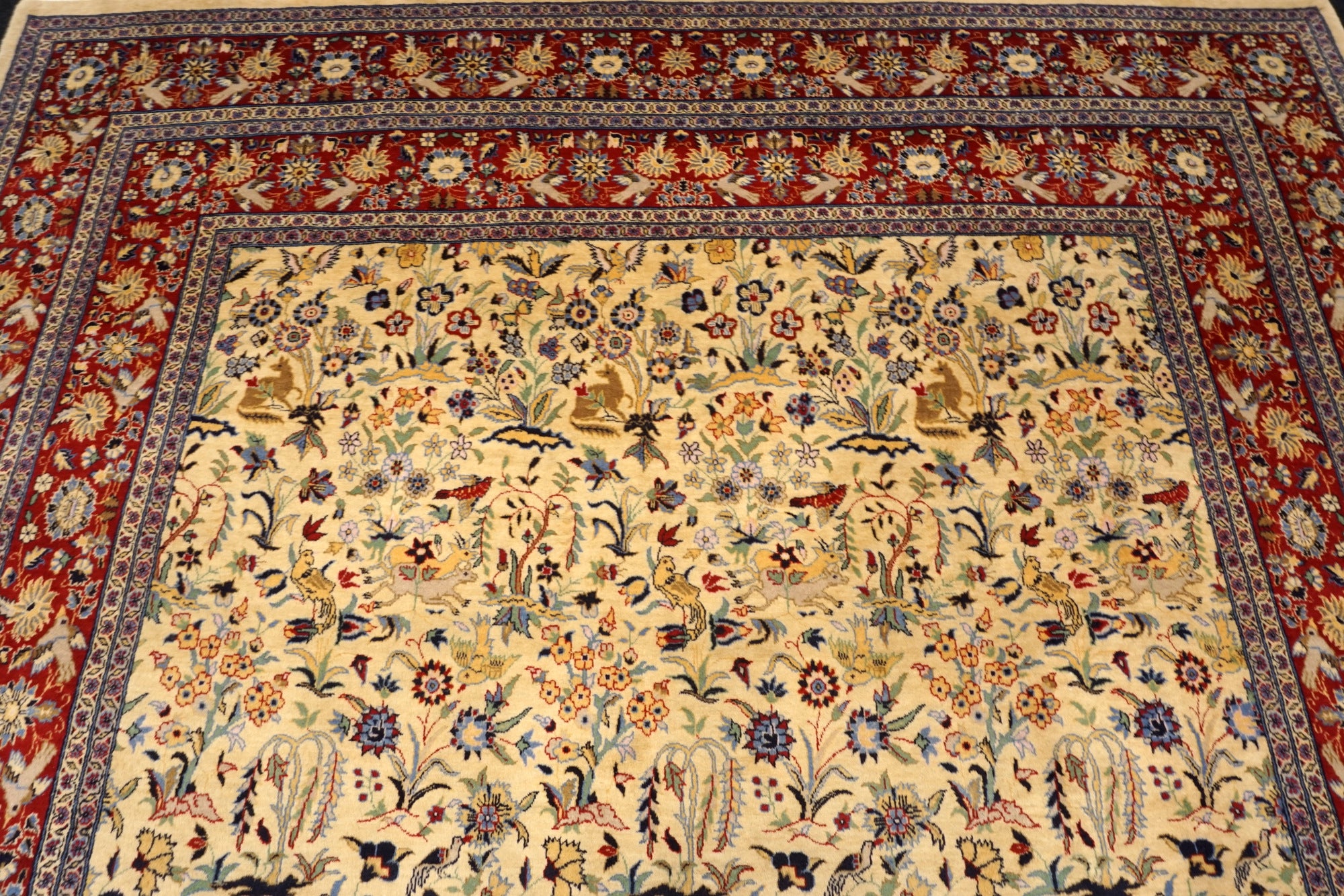 Kaschmir Orientteppich im Ghom-Stil
