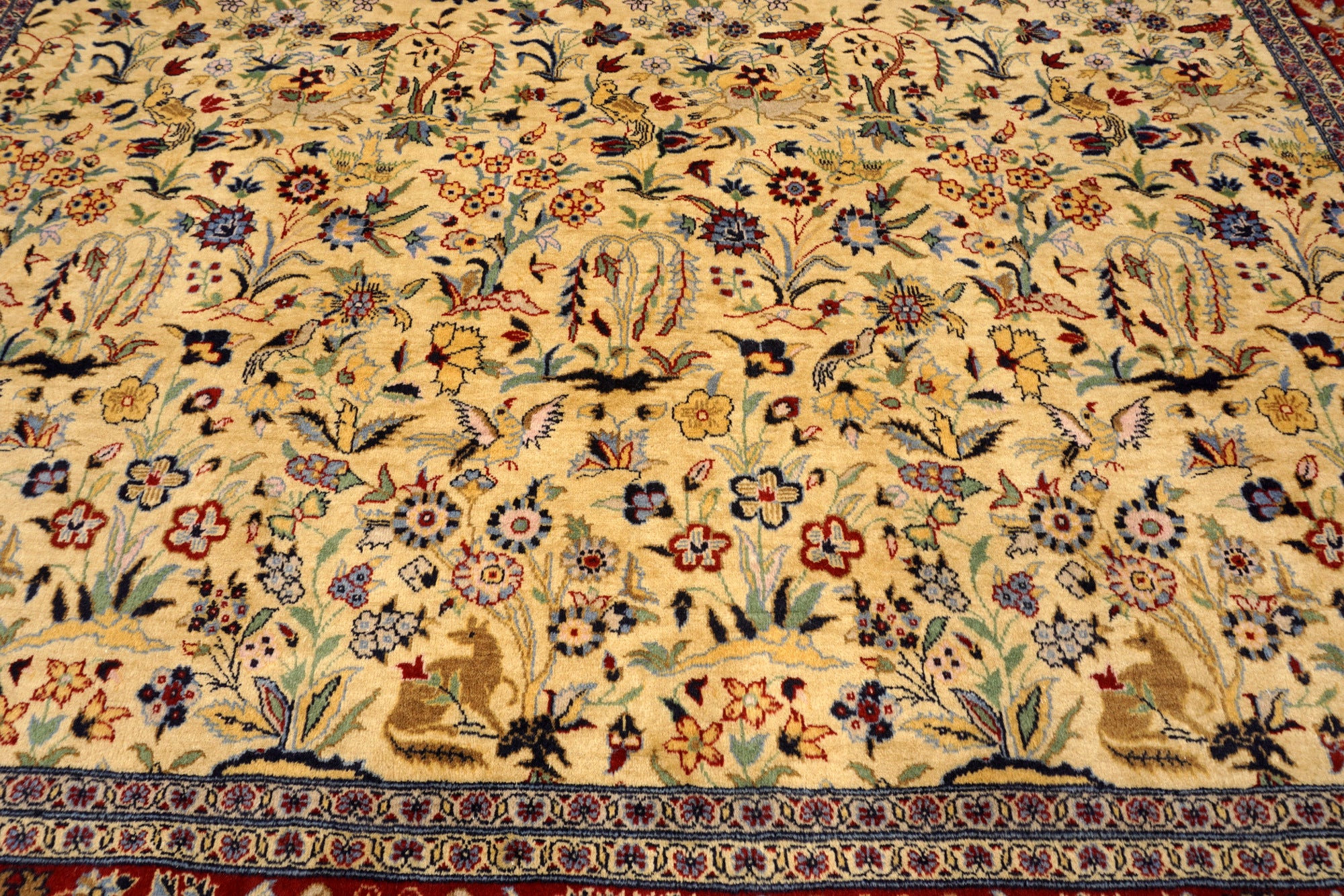Kaschmir Orientteppich im Ghom-Stil