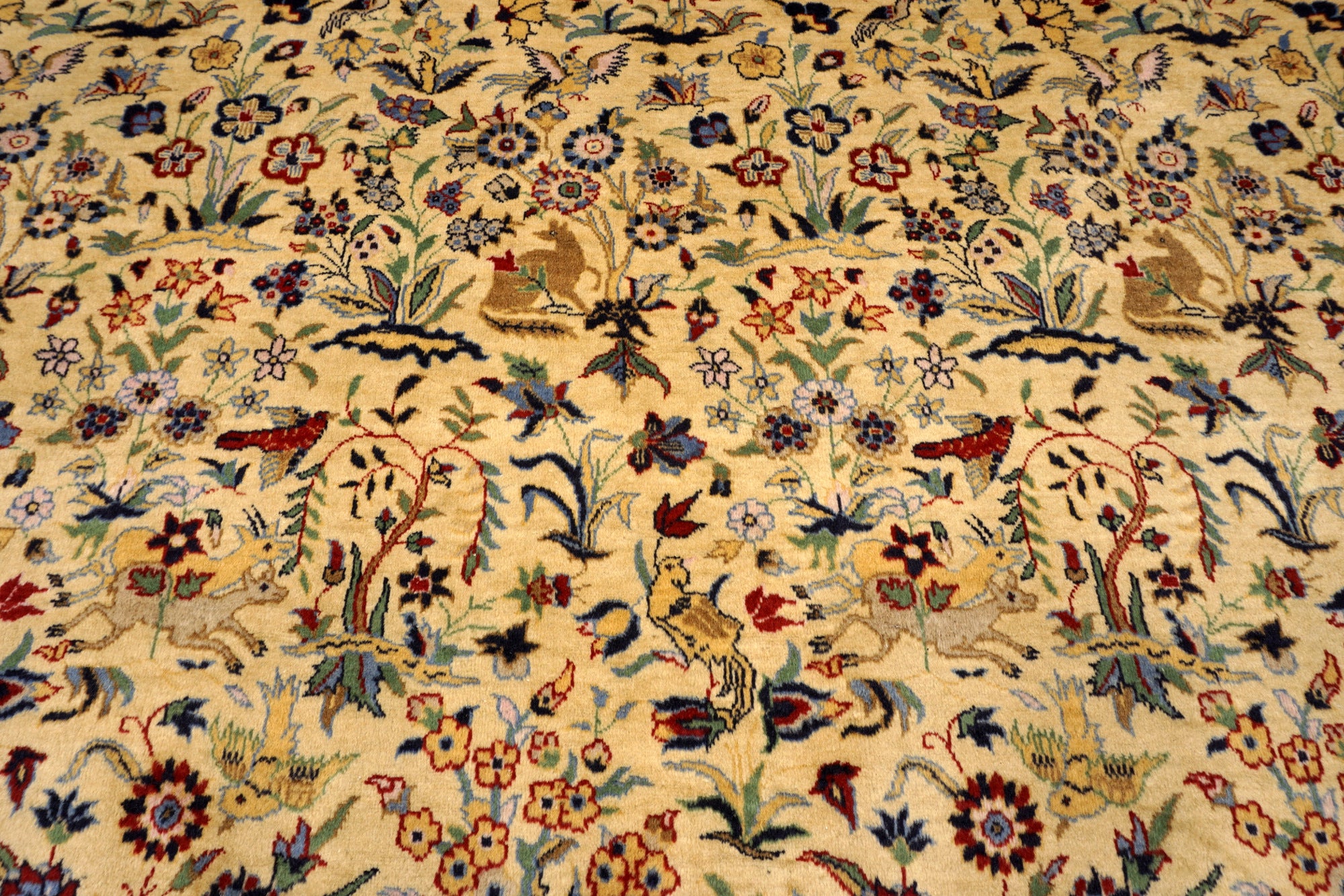 Kaschmir Orientteppich im Ghom-Stil