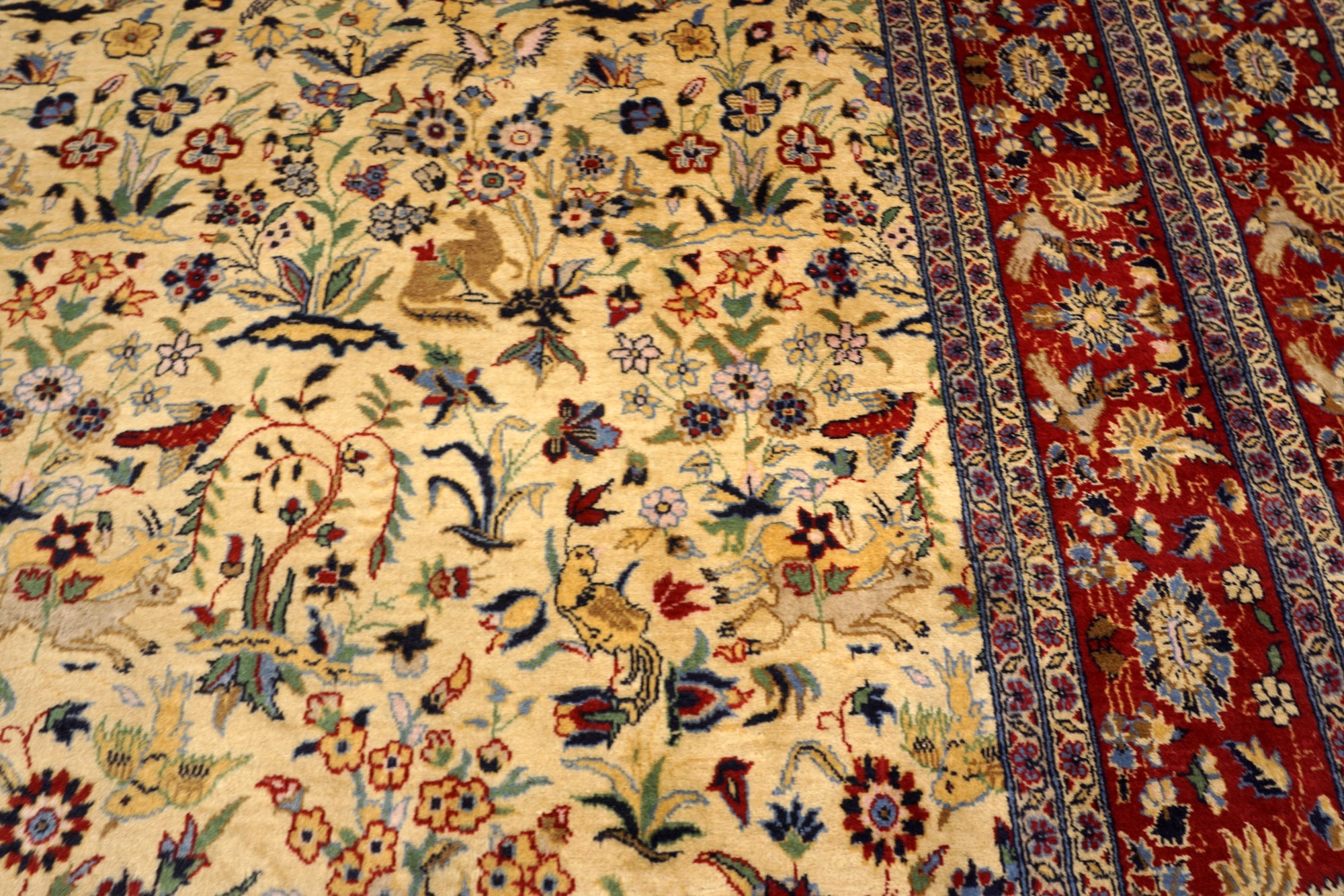 Kaschmir Orientteppich im Ghom-Stil