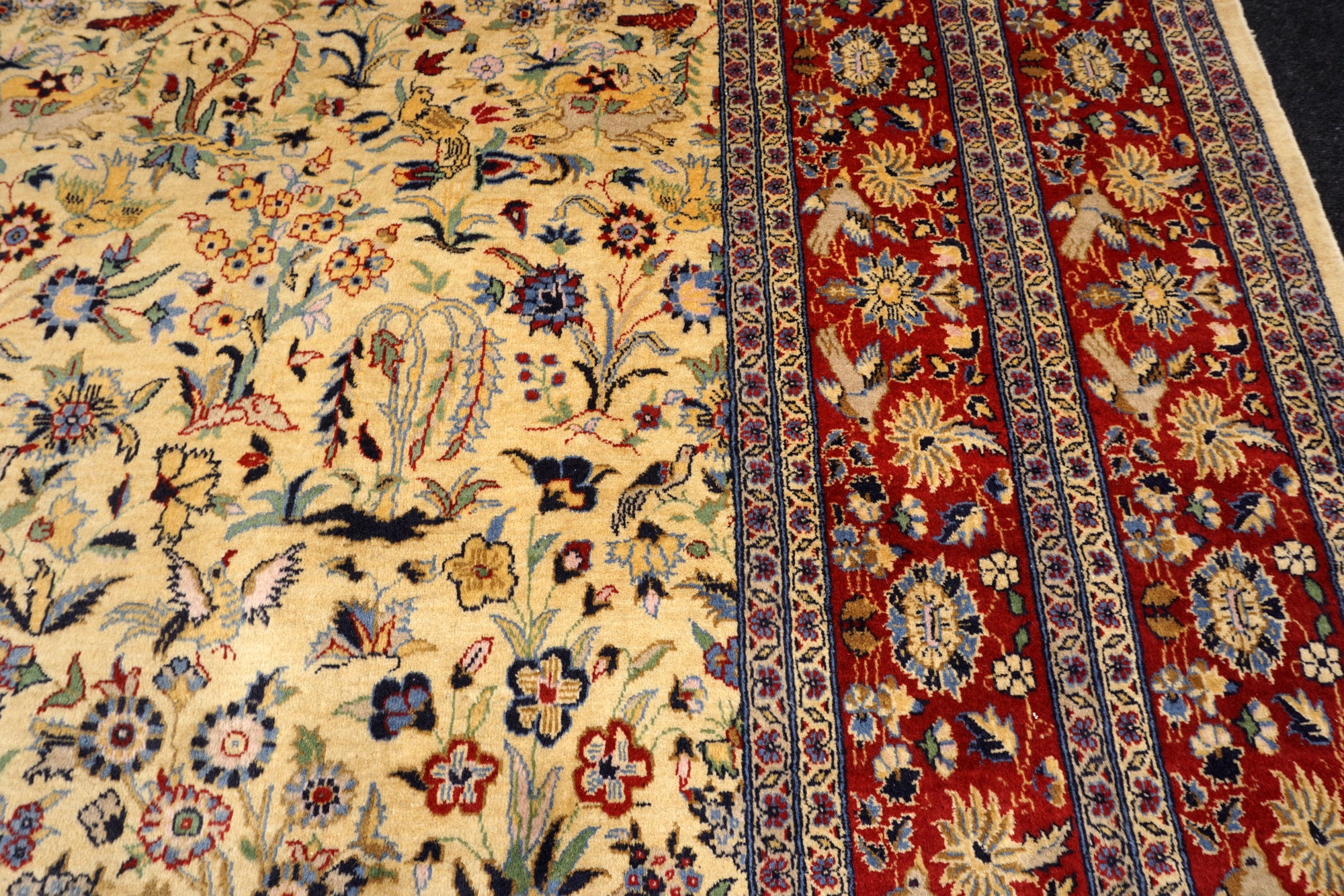 Kaschmir Orientteppich im Ghom-Stil