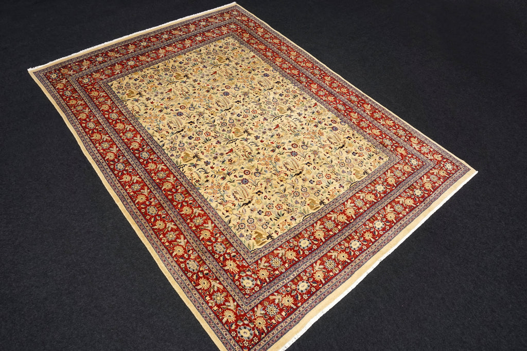 Kaschmir Orientteppich im Ghom-Stil