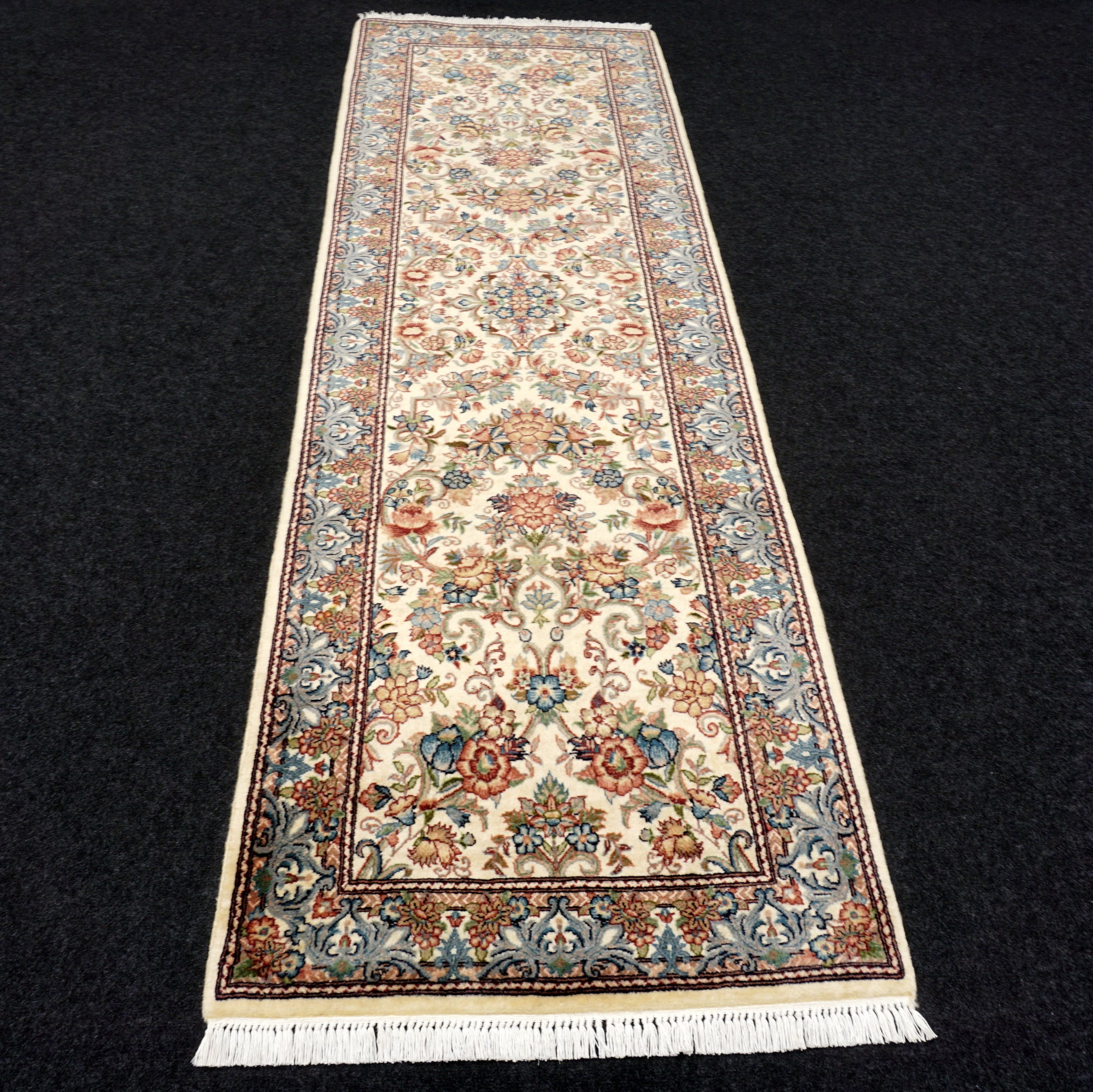 Orient Teppich Läufer 256 x 81 cm Ghom Muster Kaschmir