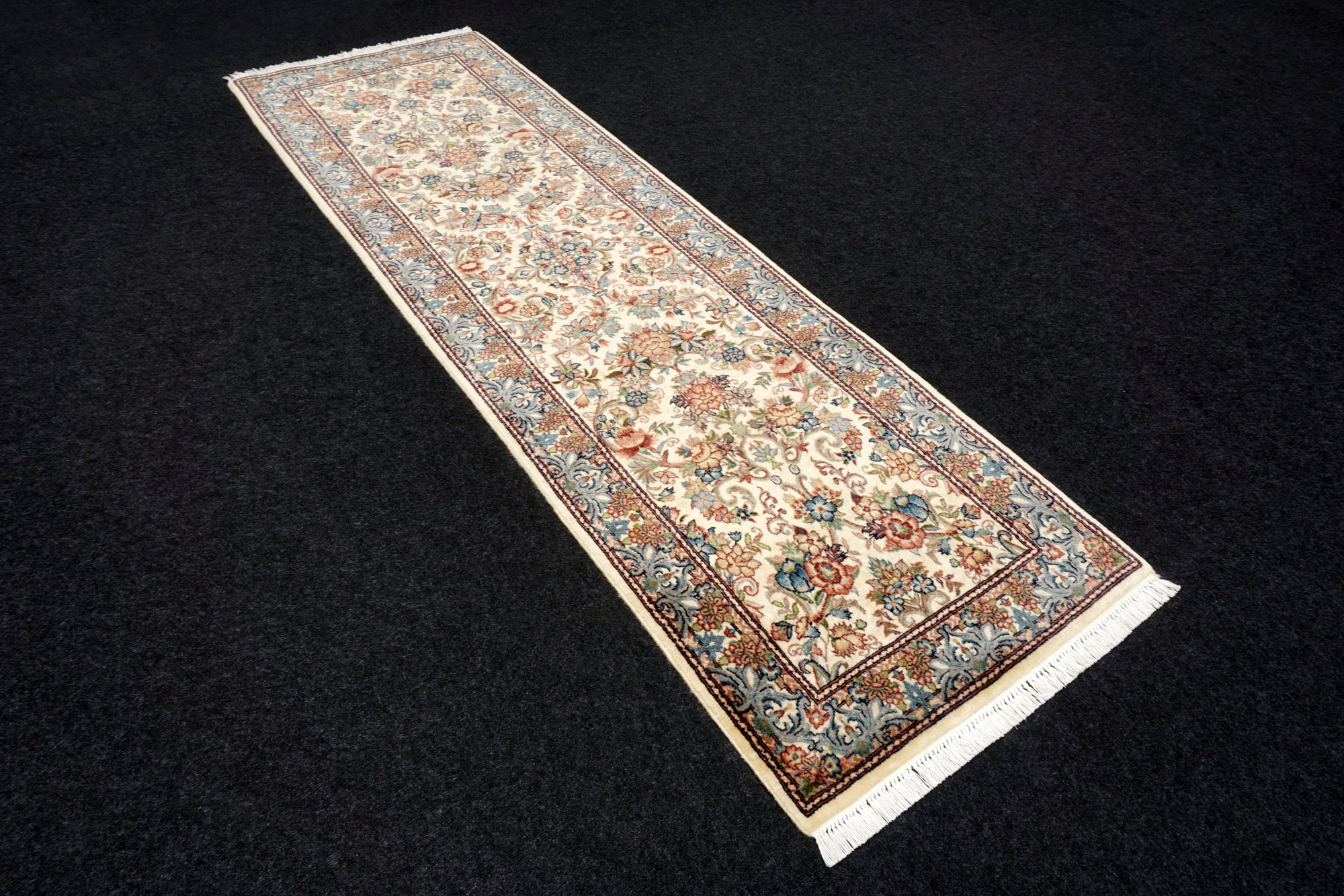 Orient Teppich Läufer 256 x 81 cm Ghom Muster Kaschmir