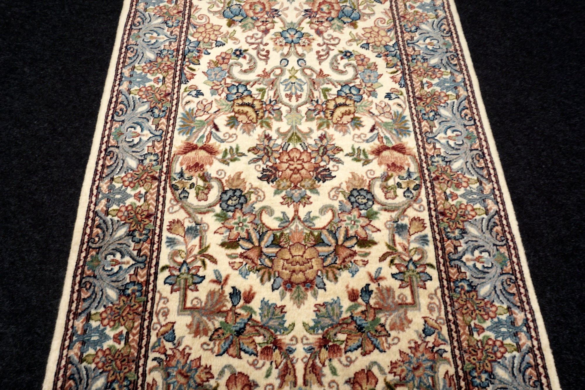 Orient Teppich Läufer 256 x 81 cm Ghom Muster Kaschmir